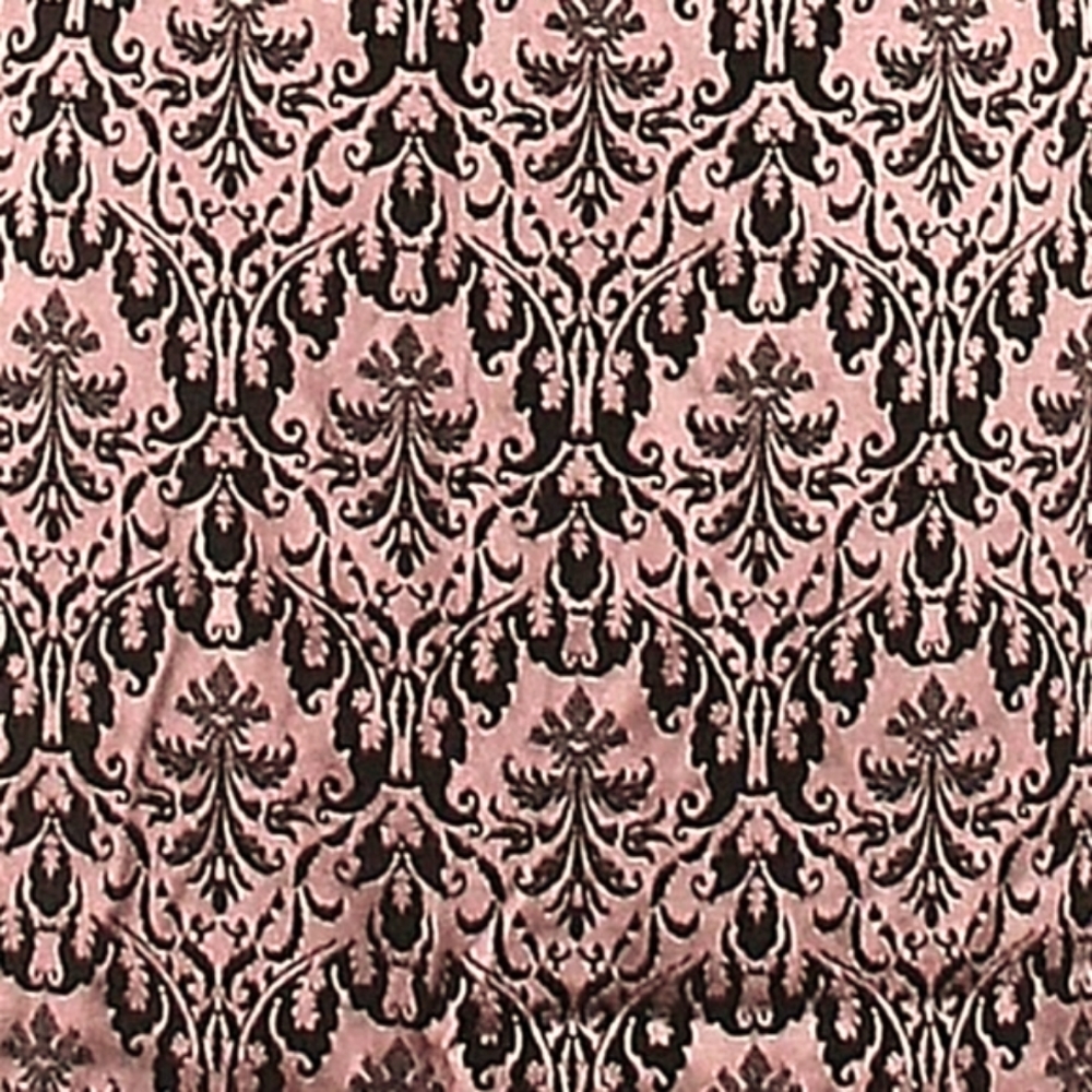 🩷🖤🩷 Glamorous Pink & Black Satin Damask Print Pencil Skirt - L - Picture 5 of 7